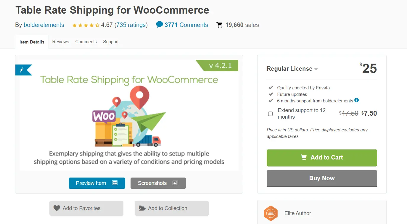 Table Rate Shipping for WooCommerce extension